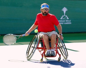 The blog author competing at Indian Wells this year